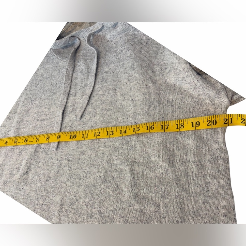Pure Jill Cozy Hooded Gray/White Knit Sweater - Picture 4 of 6